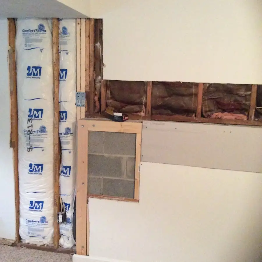 Wall insulation replacement during Structural Drying in Andover